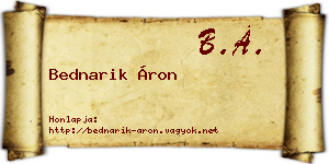 Bednarik Áron névjegykártya