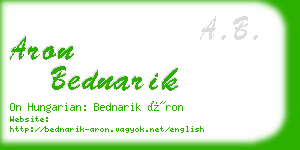 aron bednarik business card